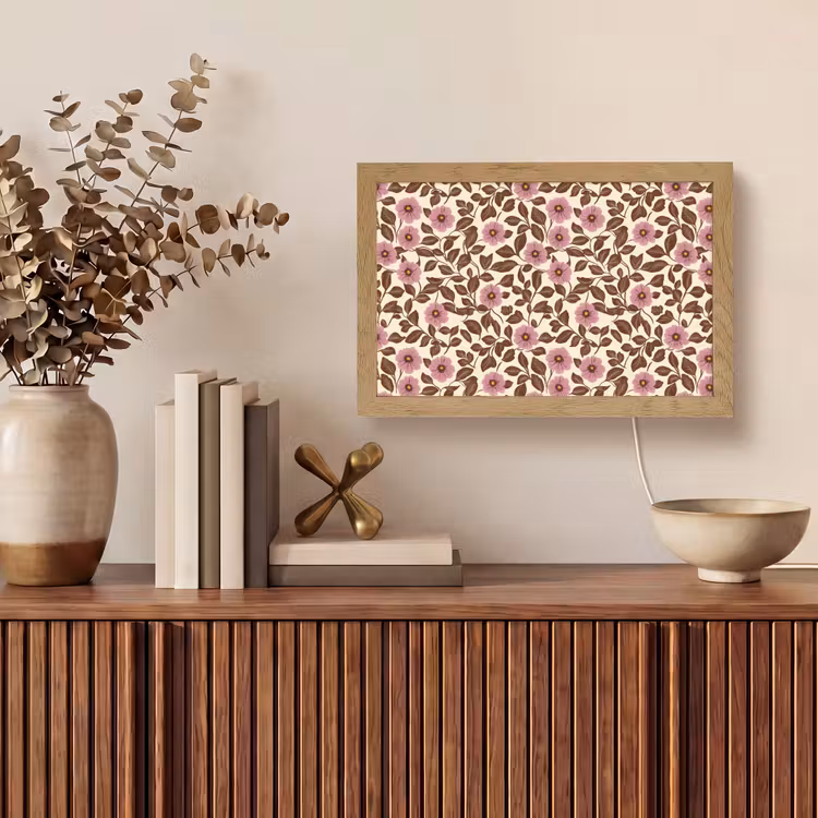 Bloemen - Bladeren - Kleurrijk Light Box met kabel (Tafellamp) klein 924 -sfeer2