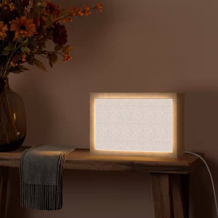 Bloemen - Bladeren - Licht - Taupe Light Box met kabel (Tafellamp) klein 924 -sfeer4