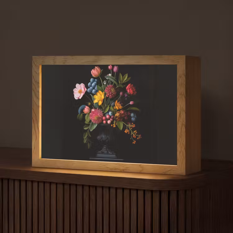 Bloemen - Vrolijk - Vaas Light Box met kabel (Tafellamp) klein -z3d_website