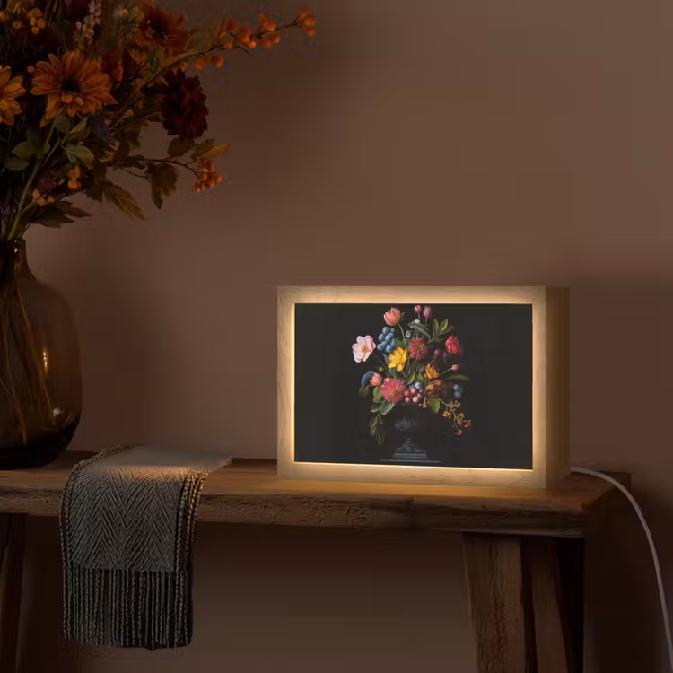 Bloemen - Vrolijk - Vaas Light Box met kabel (Tafellamp) klein -sfeer4