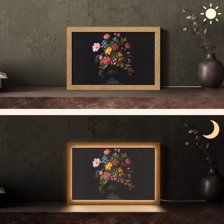 Bloemen - Vrolijk - Vaas Light Box met kabel (Tafellamp) klein -sfeer3