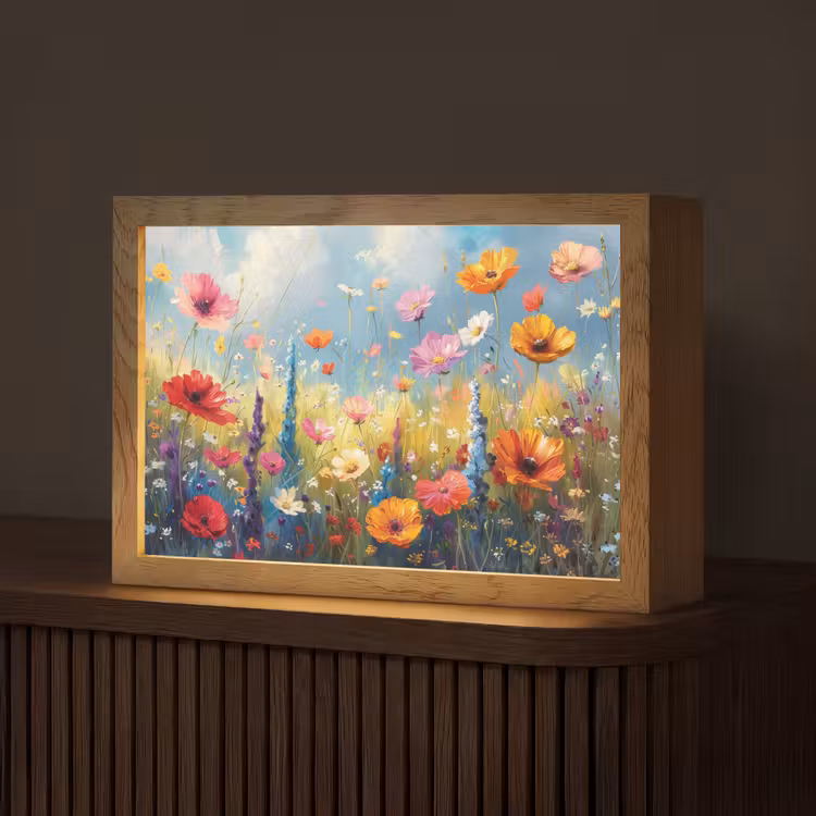 Bloemen - Natuur - Botanisch - Kunst Light Box met kabel (Tafellamp) klein -z3d_website