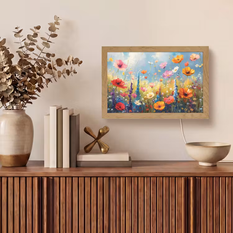 Bloemen - Natuur - Botanisch - Kunst Light Box met kabel (Tafellamp) klein -sfeer2