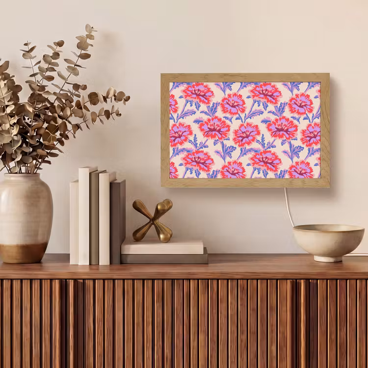 Bloemen - Patroon - Meerkleurig Light Box met kabel (Tafellamp) klein 924 -sfeer2