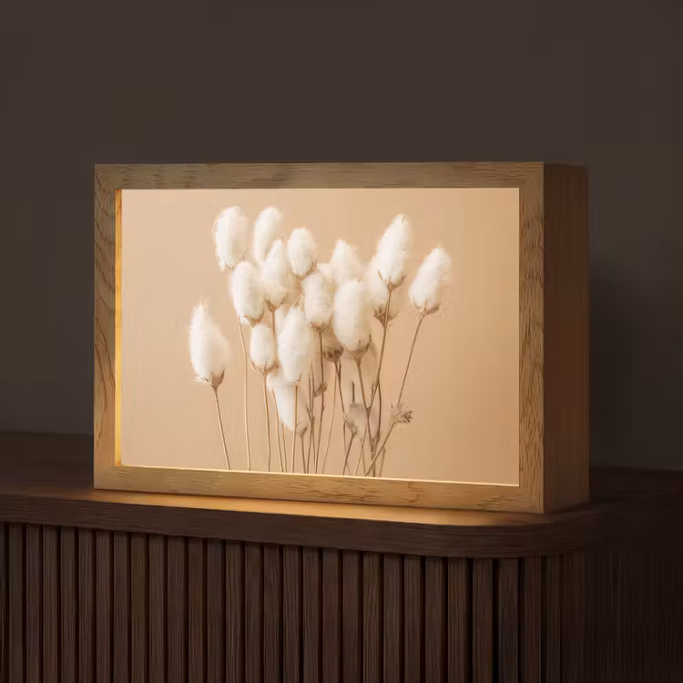 Bloemen - Planten - Bruin - Pastel Light Box met kabel (Tafellamp) klein -z3d_website