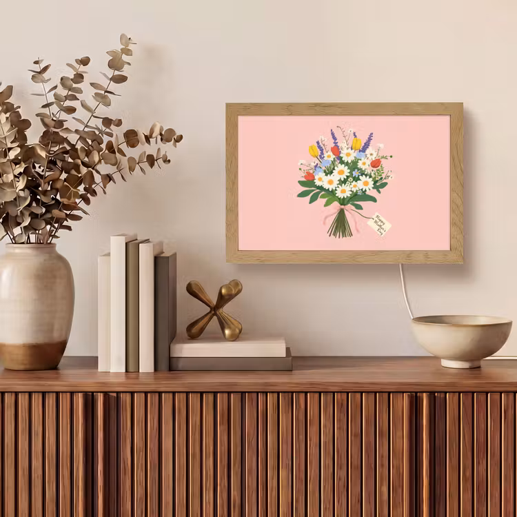 Bloemen - Lint - Kaartje Light Box met kabel (Tafellamp) klein -sfeer2