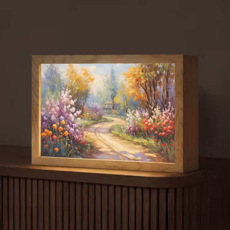 Bloemen - Bomen - Kunst - Watercolor Light Box met kabel (Tafellamp) klein -z3d_website