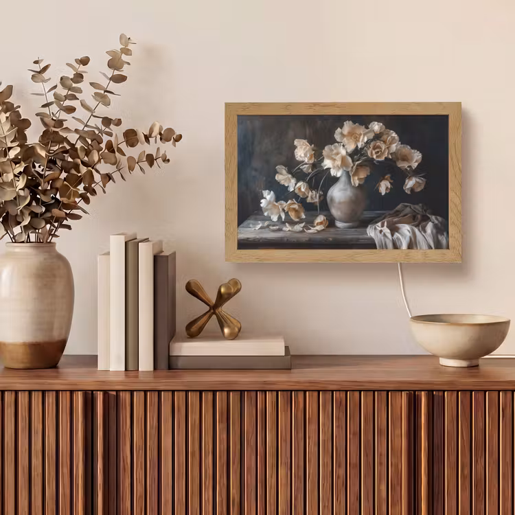 Bloemen - Vaas - Kunst - Stilleven Light Box met kabel (Tafellamp) klein -sfeer2