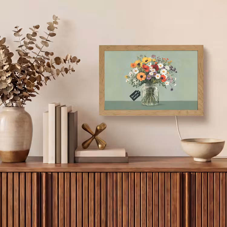 Bloemen - Vaas - Kaartje Light Box met kabel (Tafellamp) klein -sfeer2