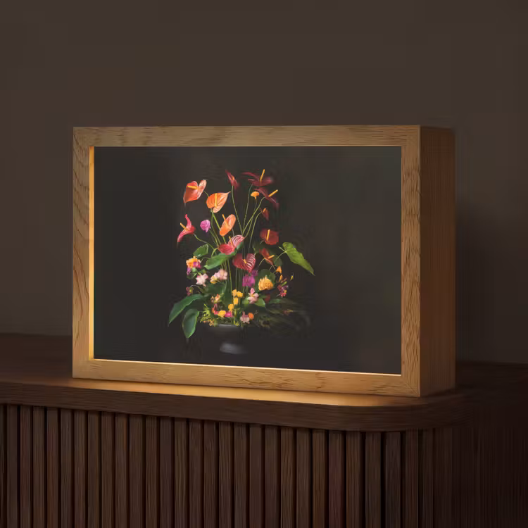 Bloemen - Vaas - Kleurrijk Light Box met kabel (Tafellamp) klein -z3d_website