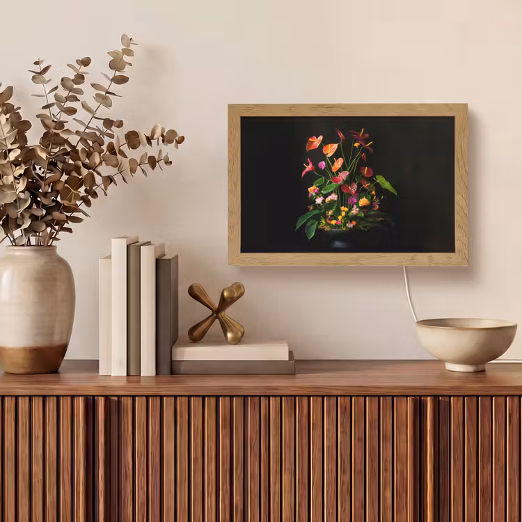 Bloemen - Vaas - Kleurrijk Light Box met kabel (Tafellamp) klein -sfeer2