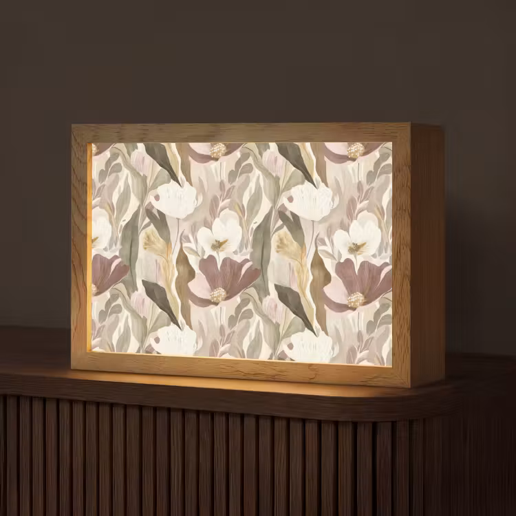 Bloemen - Aquarel - Kleurrijk Light Box met kabel (Tafellamp) klein 924 -z3d_website
