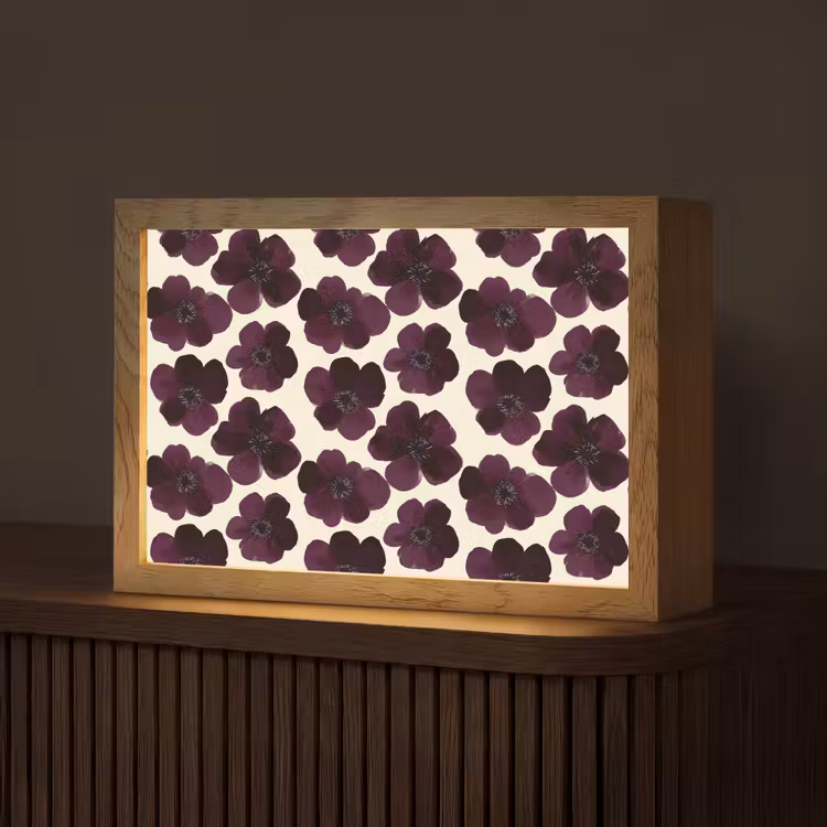 Bloemen - Aquarel - Paars Light Box met kabel (Tafellamp) klein 924 -z3d_website