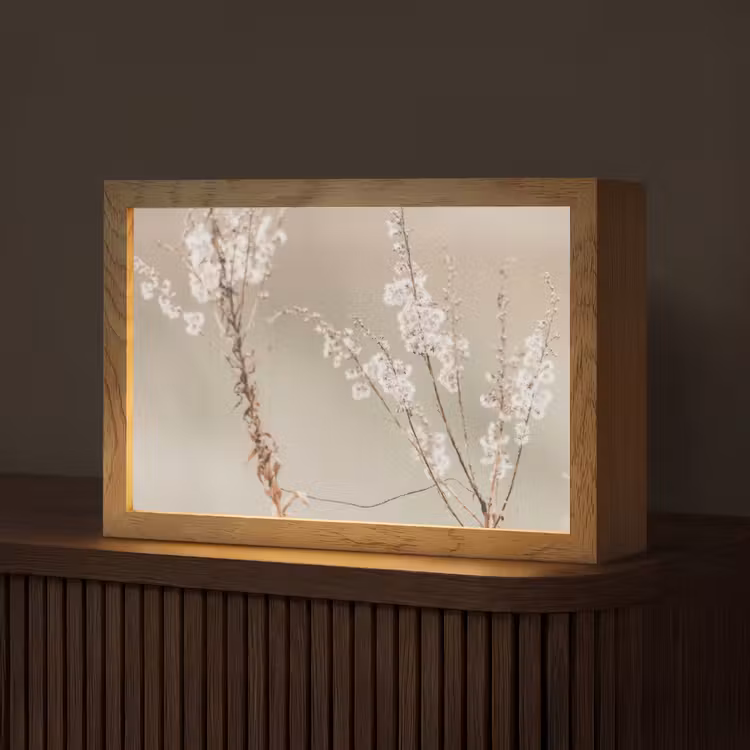 Bloemen - Wit - Planten Light Box met kabel (Tafellamp) klein -z3d_website