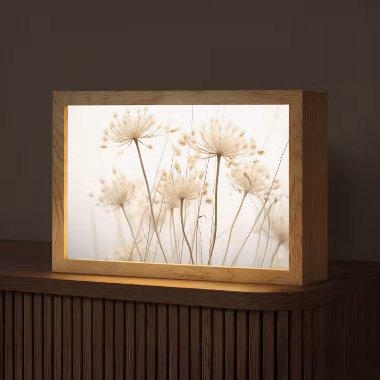 Bloemen - Wit - Zonlicht Light Box met kabel (Tafellamp) klein -z3d_website