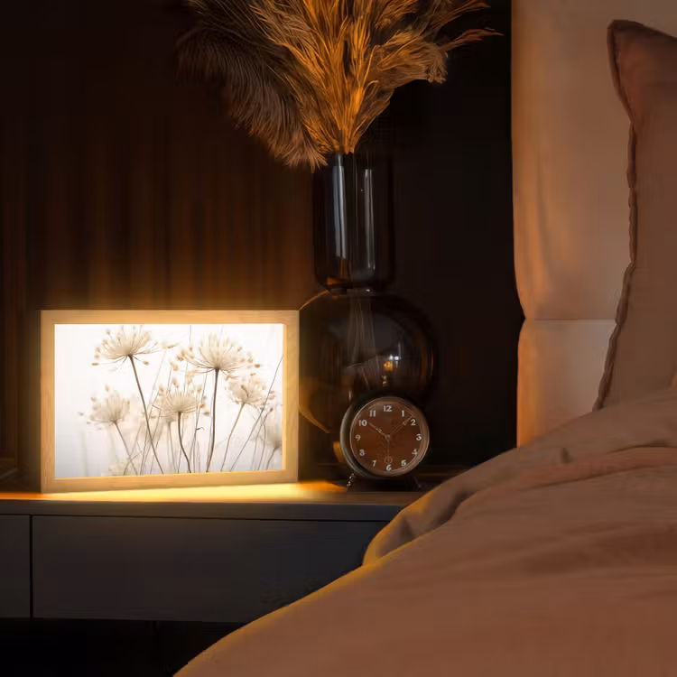Bloemen - Wit - Zonlicht Light Box met kabel (Tafellamp) klein -sfeer1