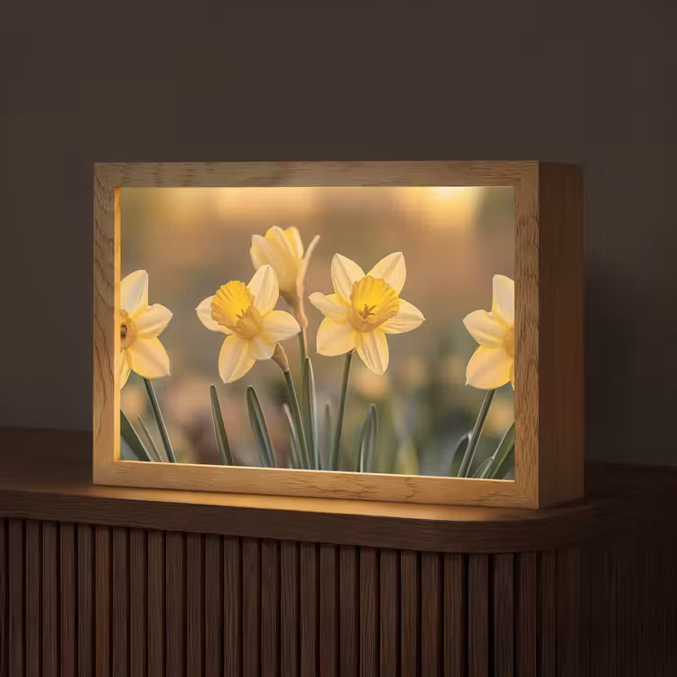 Bloemen - Geel - Wazig Light Box met kabel (Tafellamp) klein -z3d_website