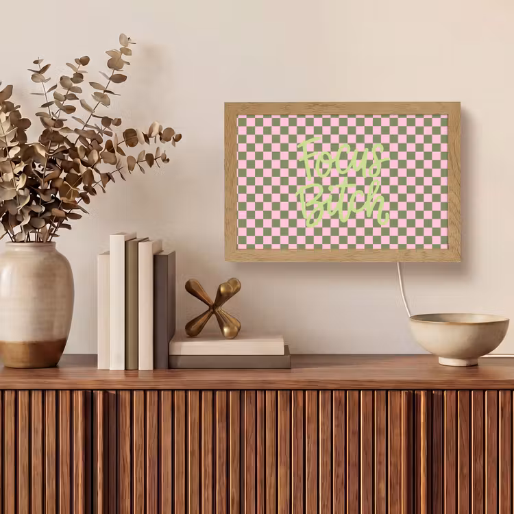 Focus - Vakken - Roze Light Box met kabel (Tafellamp) klein -sfeer2