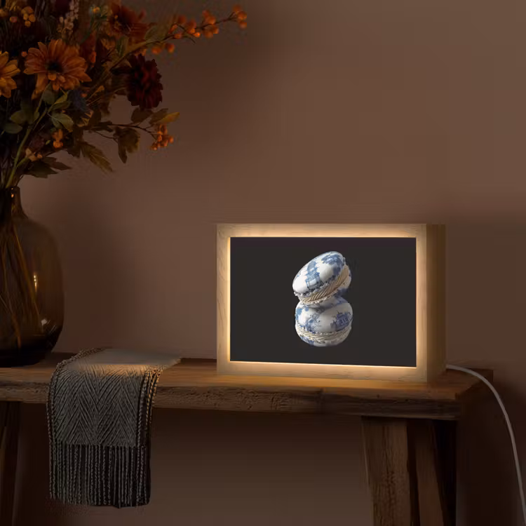 Eten - Macarons - Delfts blauw - Koekjes Light Box met kabel (Tafellamp) klein -sfeer4