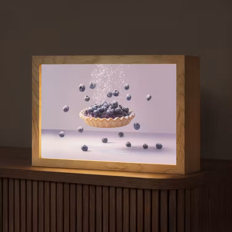 Eten - Taart - Bessen - Blauw Light Box met kabel (Tafellamp) klein -z3d_website