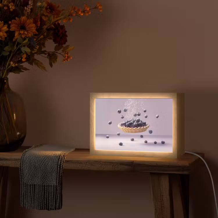 Eten - Taart - Bessen - Blauw Light Box met kabel (Tafellamp) klein -sfeer4