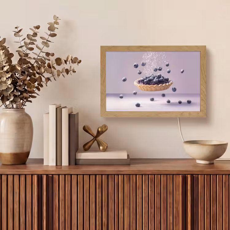 Eten - Taart - Bessen - Blauw Light Box met kabel (Tafellamp) klein -sfeer2