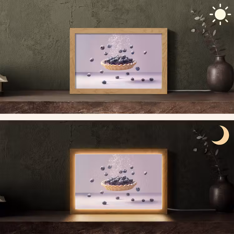 Eten - Taart - Bessen - Blauw Light Box met kabel (Tafellamp) klein -sfeer3
