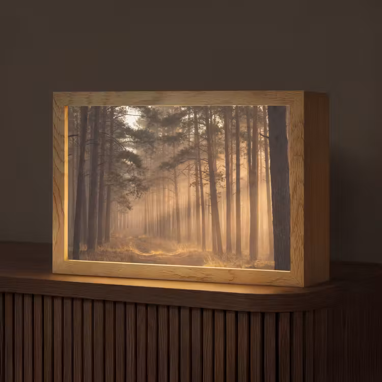 Bos - Mist - Zonlicht Light Box met kabel (Tafellamp) klein -z3d_website