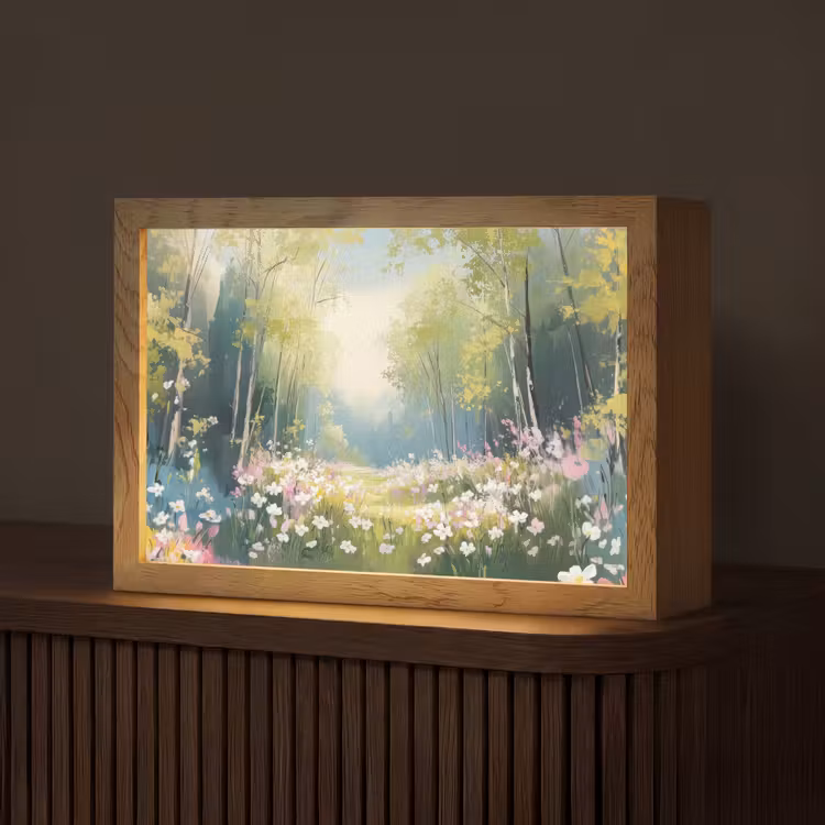 Bos - Schilderstijl - Kleurrijk Light Box met kabel (Tafellamp) klein -z3d_website