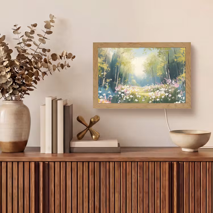 Bos - Schilderstijl - Kleurrijk Light Box met kabel (Tafellamp) klein -sfeer2