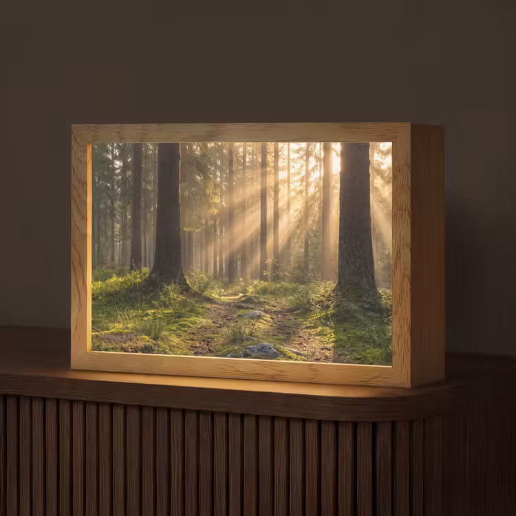 Bos - Zonlicht - Gras Light Box met kabel (Tafellamp) klein -z3d_website