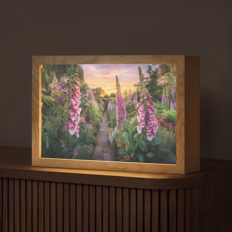 Vingerhoedskruid - Bloemen - Tuin Light Box met kabel (Tafellamp) klein -z3d_website