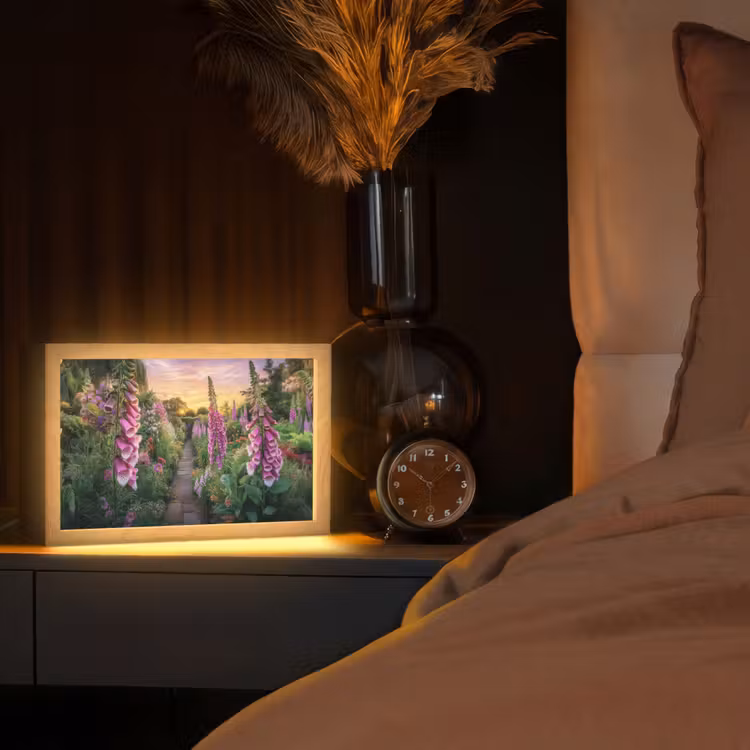 Vingerhoedskruid - Bloemen - Tuin Light Box met kabel (Tafellamp) klein -sfeer1