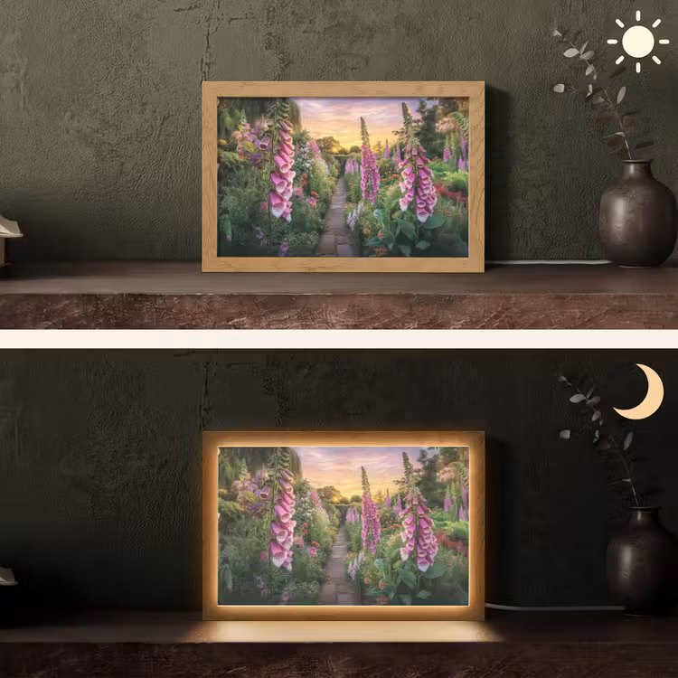 Vingerhoedskruid - Bloemen - Tuin Light Box met kabel (Tafellamp) klein -sfeer3
