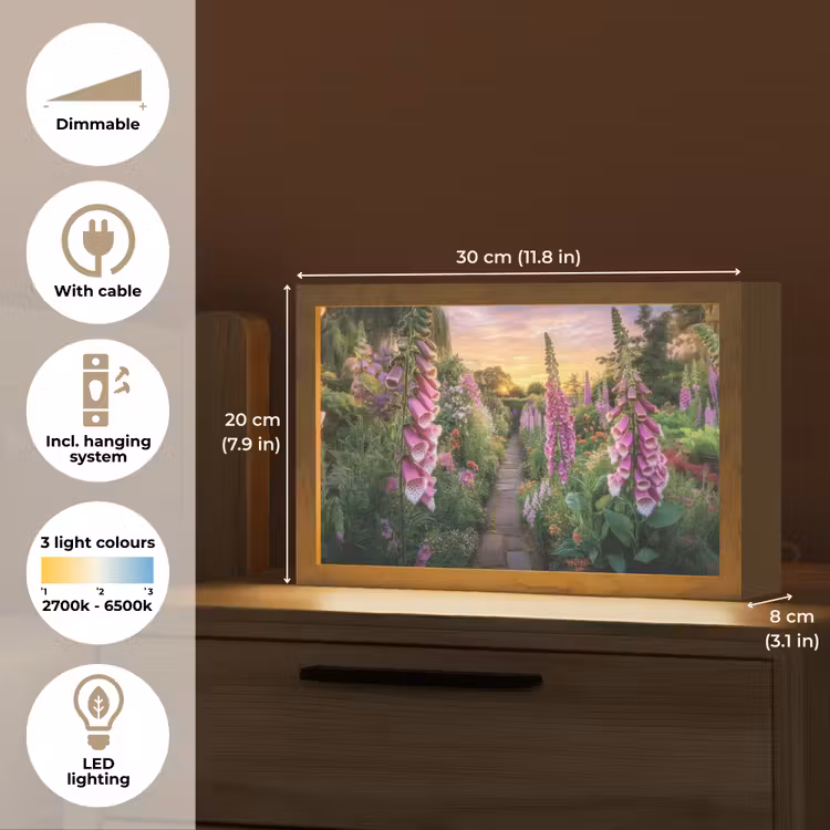 Vingerhoedskruid - Bloemen - Tuin Light Box met kabel (Tafellamp) klein -USP_EN