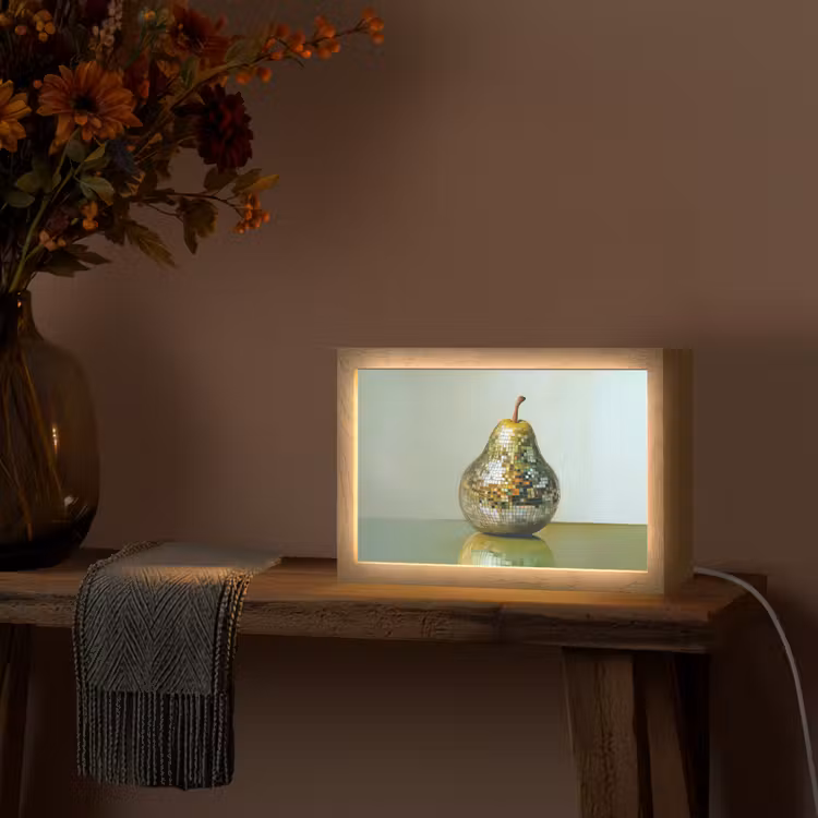 Fruit - Disco - Art - Glitter Light Box met kabel (Tafellamp) klein -sfeer4