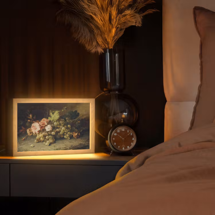Fruit - Stilleven met druiven - Oude meesters Light Box met kabel (Tafellamp) klein -sfeer1