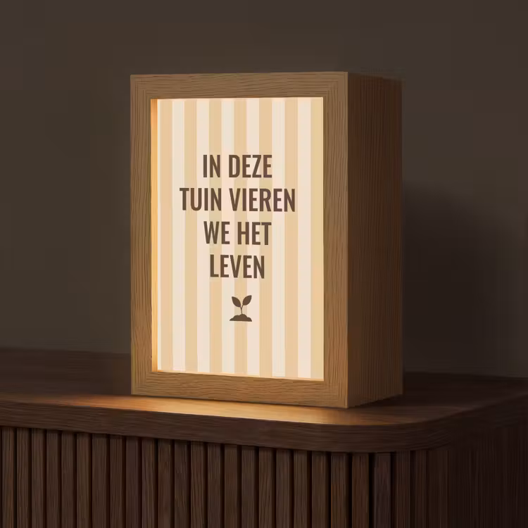 Tuin - Quote - Strepen - Zomer Light Box met kabel (Tafellamp) klein -z3d_website