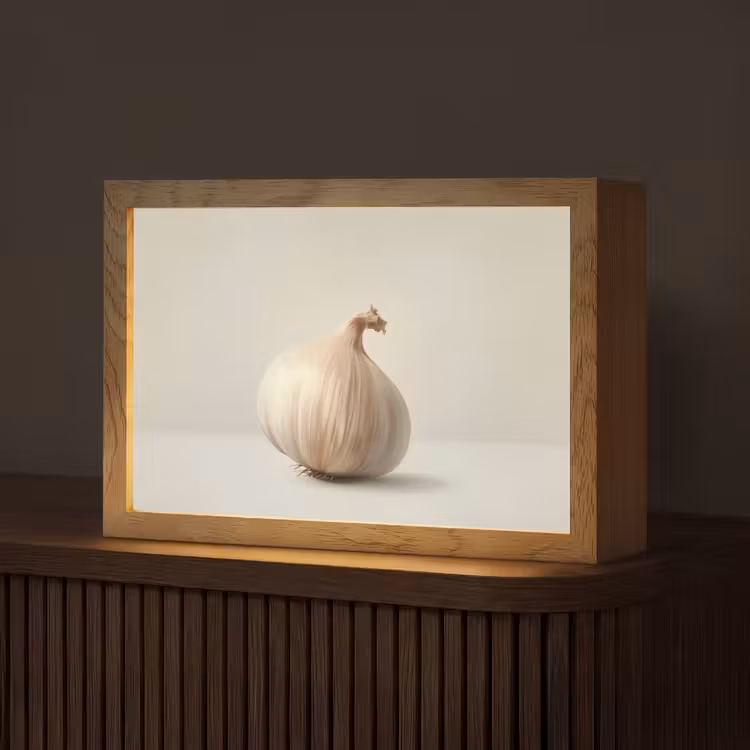 Knoflook - Natuurlijk - Beige Light Box met kabel (Tafellamp) klein -z3d_website