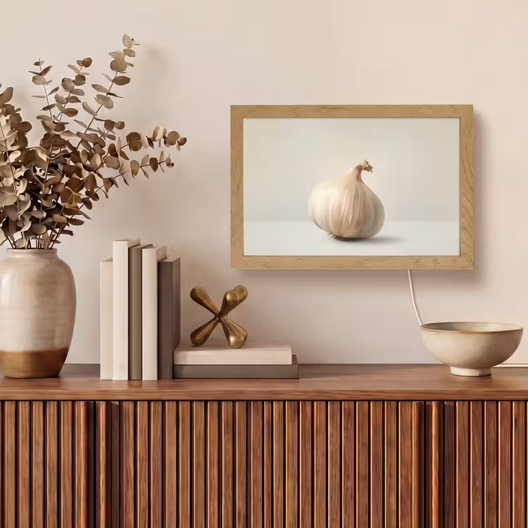 Knoflook - Natuurlijk - Beige Light Box met kabel (Tafellamp) klein -sfeer2