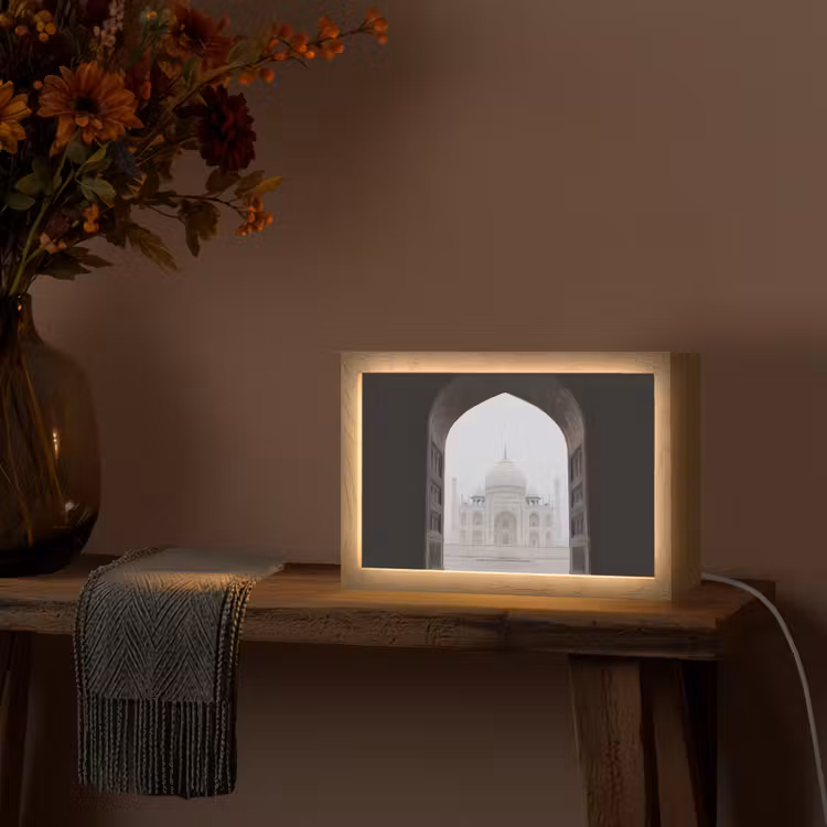 Poort - Symmetrische koepel - Minaretten - Moskee Light Box met kabel (Tafellamp) klein -sfeer4
