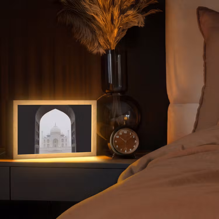 Poort - Symmetrische koepel - Minaretten - Moskee Light Box met kabel (Tafellamp) klein -sfeer1