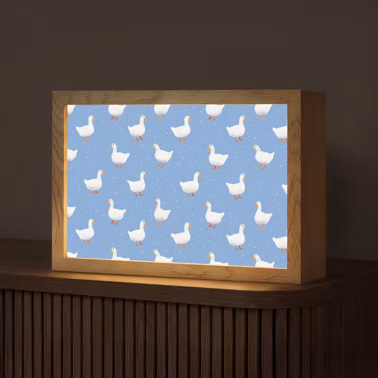Ganzen - Elegant - Blauw Light Box met kabel (Tafellamp) klein 924 -z3d_website
