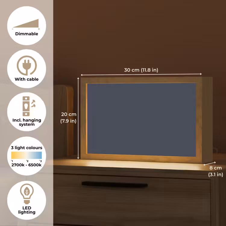 Geldersblauw - Blauw - Klassiek Light Box met kabel (Tafellamp) klein 924 -USP_EN