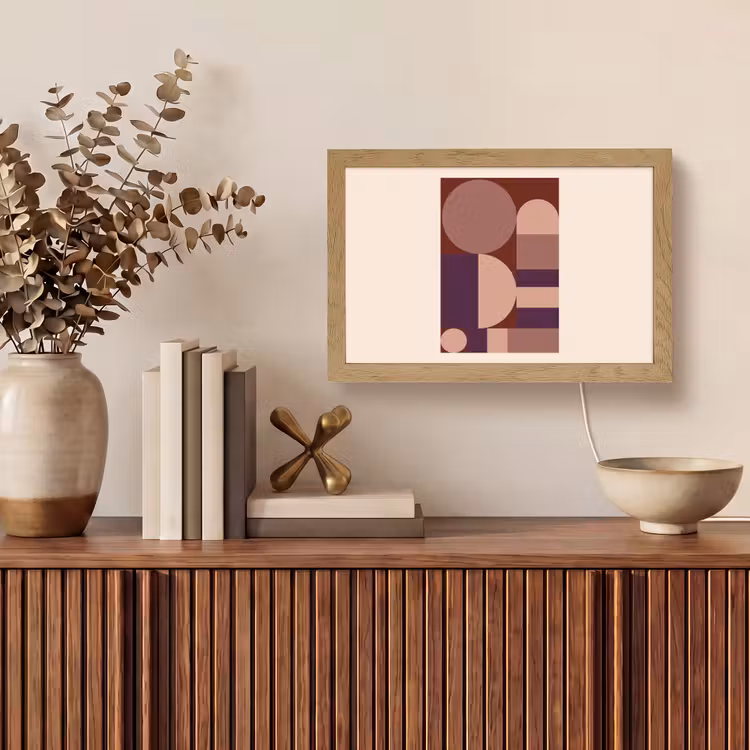 Geometrisch - Cirkels - Rood Light Box met kabel (Tafellamp) klein -sfeer2