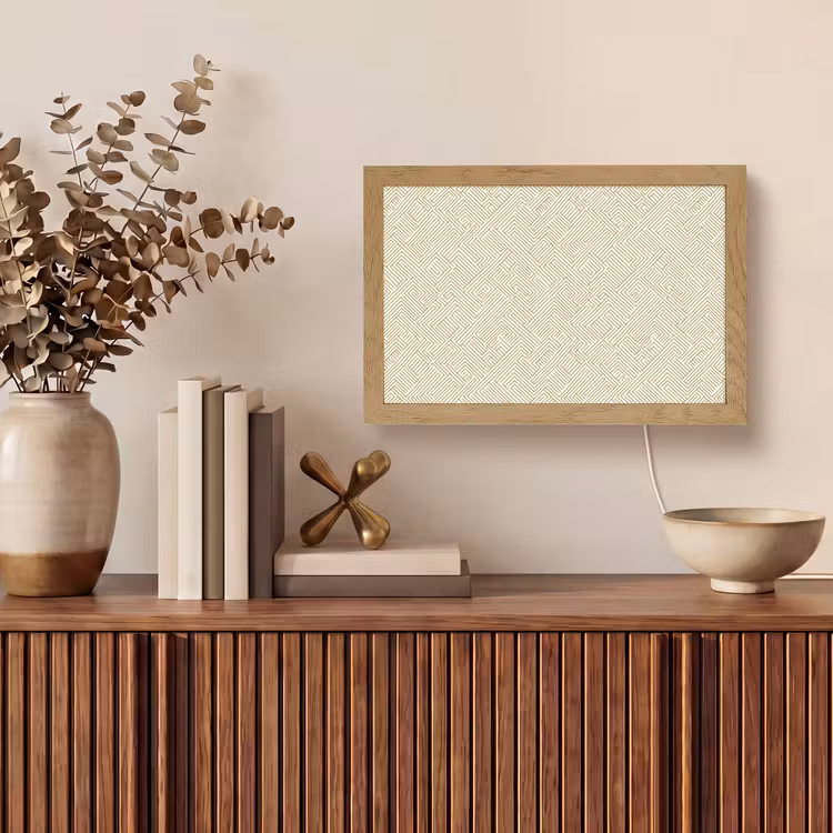 Geometrisch - Lijnen - Groen Light Box met kabel (Tafellamp) klein 924 -sfeer2