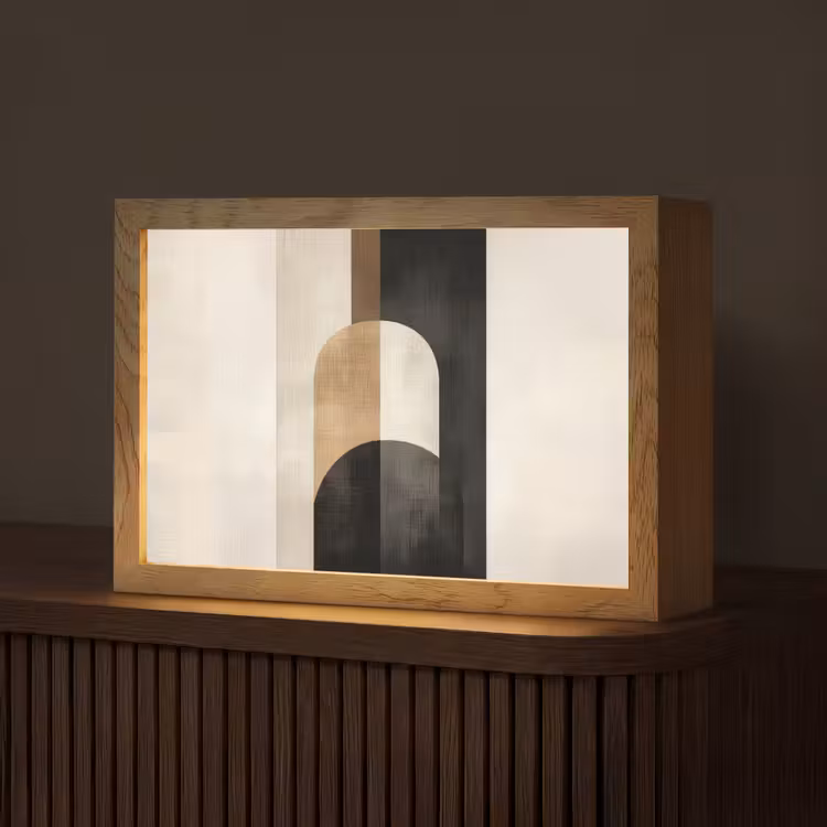 Geometrische - Vormen - Wit Light Box met kabel (Tafellamp) klein -z3d_website