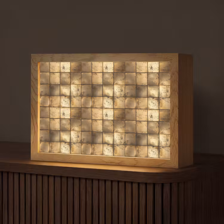 Geometrisch - Tegels - Goud Light Box met kabel (Tafellamp) klein 924 -z3d_website