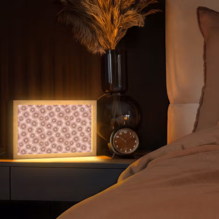 Gerbera - Bloemen - Roze Light Box met kabel (Tafellamp) klein 924 -sfeer1