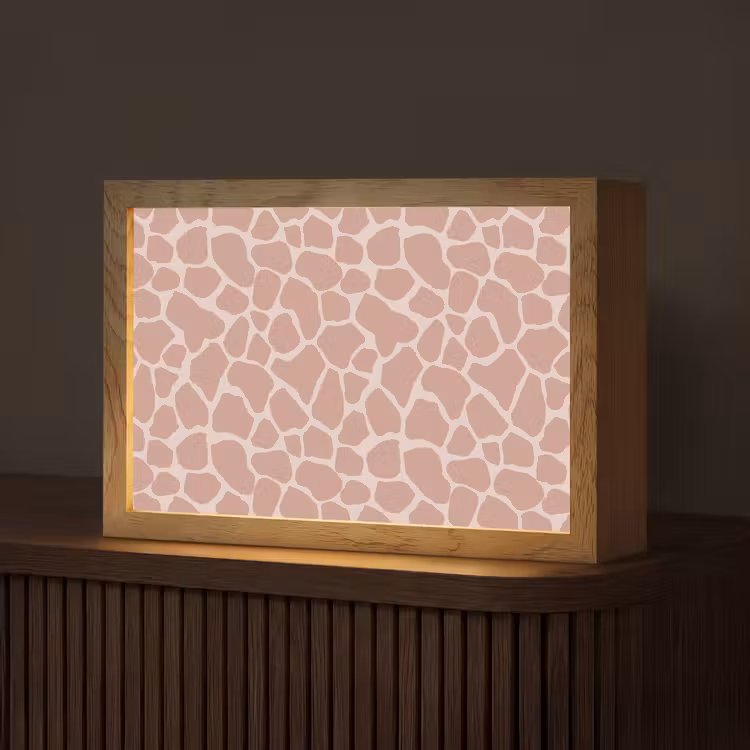Giraffe - Lichtroze - Warm - Roze Light Box met kabel (Tafellamp) klein 924 -z3d_website